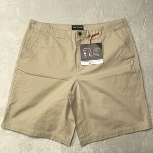 NWT Scottevest Hidden Cargo Shorts Men's 40 Beige Khaki Deep Pockets Travel